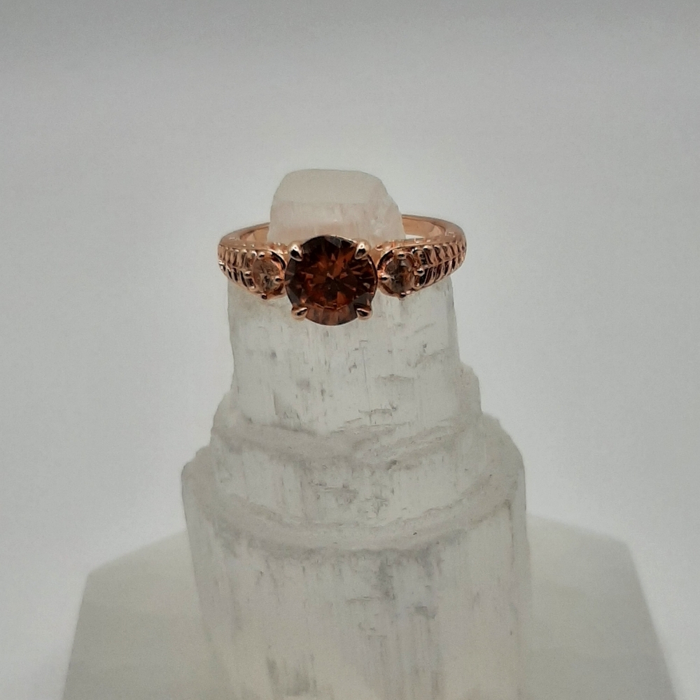 R1036 Amber Ring Plated - Fragrant Jewels